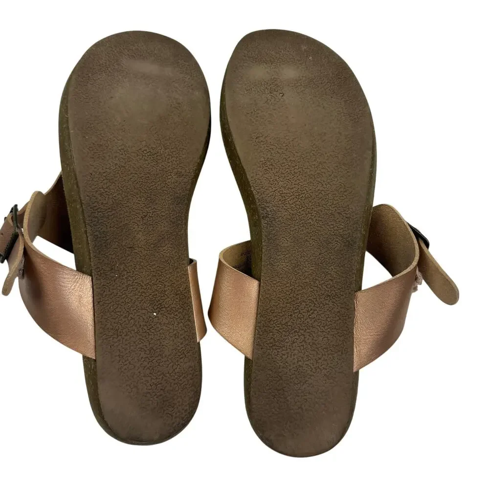 Blowfish Malibu Greco Rose Gold Champagne Braided Comfort Sandals Women's Size 8